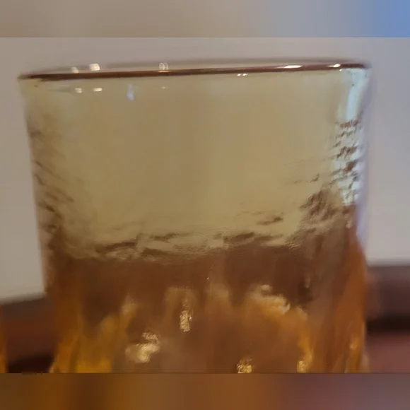 Vintage 1970s Tiffin Franciscan Madeira Cornsilk Yellow Glass Drinkware 4 Pieces - Picture 8 of 10